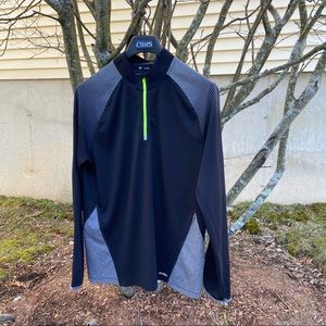 Tek Gear DryTech Quarter Zip Top Black Silver Brand New